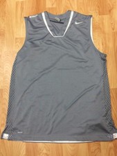 Men  s Grey Large L NIKE Basketball Dri-Fit Polyester Tank Top Sleeveless GUC