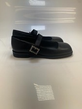 Free People Women's Rumor Diamante Mary Jane Black Square Toe Shoe Sz 7.5