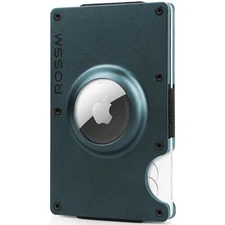 ROSSM Airtag Wallet - Slim Wallet with Airtag Holder - Gunmetal