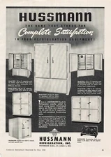 VTG 1948 Print Ad Hussman Complete Satisfaction Food Refrigeration