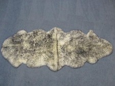 Australian Sheepskin Double Rug White Black 71"x 25" 78-RUG-BK-2-G201 Y2G