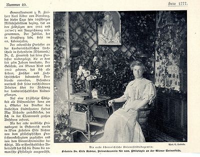 Die erste österreichische Universitätsdozentin: Dr.Elise Richter c.1907