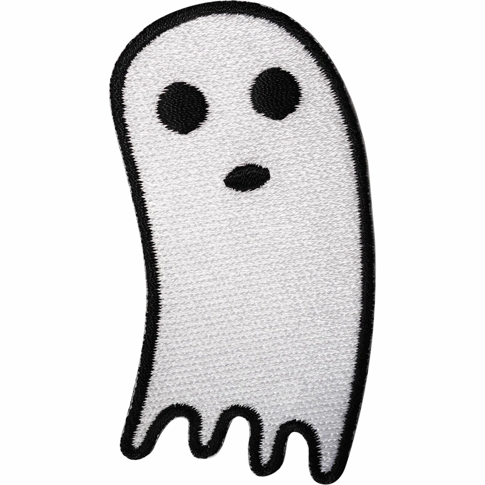 Ghost Patch Iron Sew On Halloween Spooky Embroidery Applique Embroidered Badge