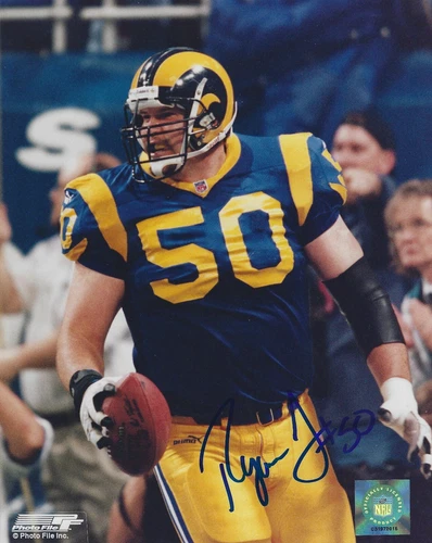 Signed 8x10 RYAN TUCKER St Louis Rams Autographed photo - w/COA