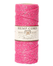Hemptique 20 1mm Metallic Hemp Cord for Crafting, Macram , Jewelry - Pnk/Silv