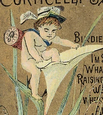 PEORIA IL CORTICELLI SPOOL SILK TRADE CARD, KAWIN BROTHERS at 405 MAIN ST. K1018