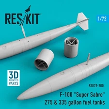 F-100 Super Sabre 275 & 335 Gallon Fuel Tanks 1:72 RSU72-0200