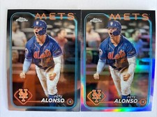 (2) 2024 Topps Chrome Pete Alonso #269 Silver Refractor SP New York Mets + Base