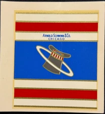 Vintage Arnold-Schwinn & Co Red, White & Blue Stripes & Top Hat Decal