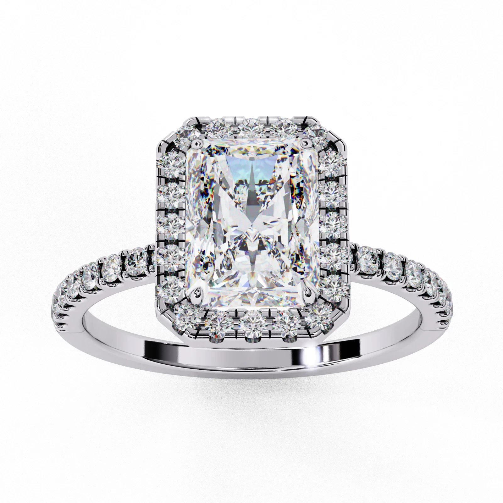 IGI Certified Lab Grown Diamond Engagement Ring 2.10ct F/VS1 Radiant 14k Gold image-1