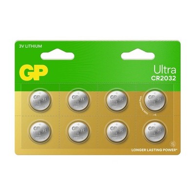 GP CR 2032 ULTRA Lithium Knopfzelle 3V  8er Pack / 8 Stück ! MHD 01/2034