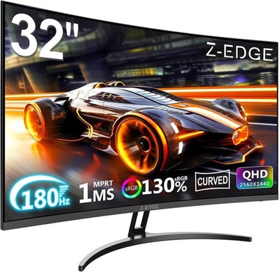 Z-Edge 32 Inch Gaming Monitor QHD 200Hz 2K 2560x1440, MPRT 1ms, IPS Panel