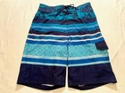 Speedo Size S BOLD Stripe Board Volley Shorts -  Navy Blue/Aqua/Blue/White — photo 1