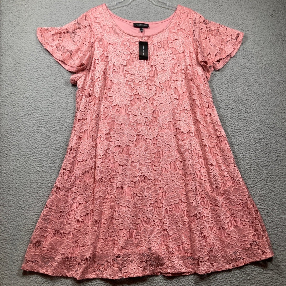 Lane Bryant Lace Dress Womens Plus 18/20 NEW Pink Lined Sheath Knee Length  | eBay