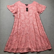Lane Bryant Lace Dress Womens Plus 18/20 NEW Pink Lined Sheath Knee Length