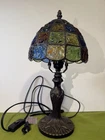 Tiffany Style Stained Glass Table Lamp Multicolor Mosaic Vintage Accent Light