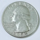 1954 Washington Quarter - 90% Silver - Circulated Coin #5025