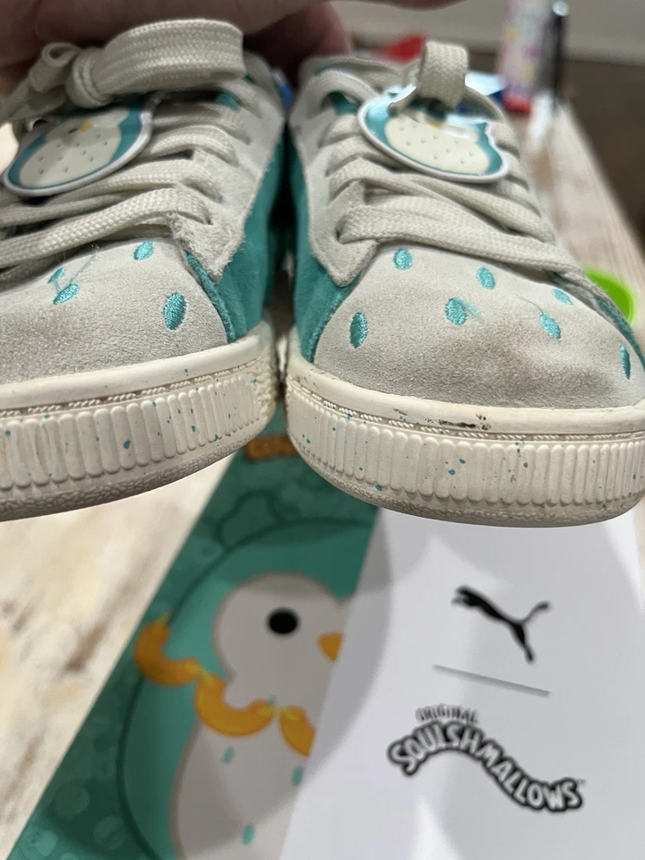 Tenis informales de gamuza PUMA XL Winston X Squish con cordones para jóvenes niños verdes, grises S Foto 4 de 4