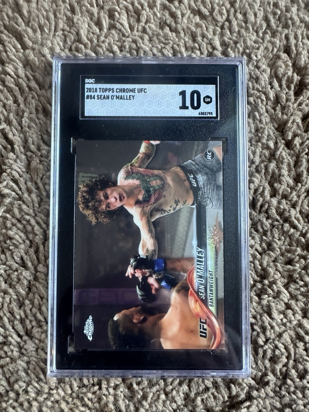 2018 TOPPS CHROME UFC SEAN O'MALLEY ROOKIE CARD #84 GRADED SGC 10 GEM TOUGH RC
