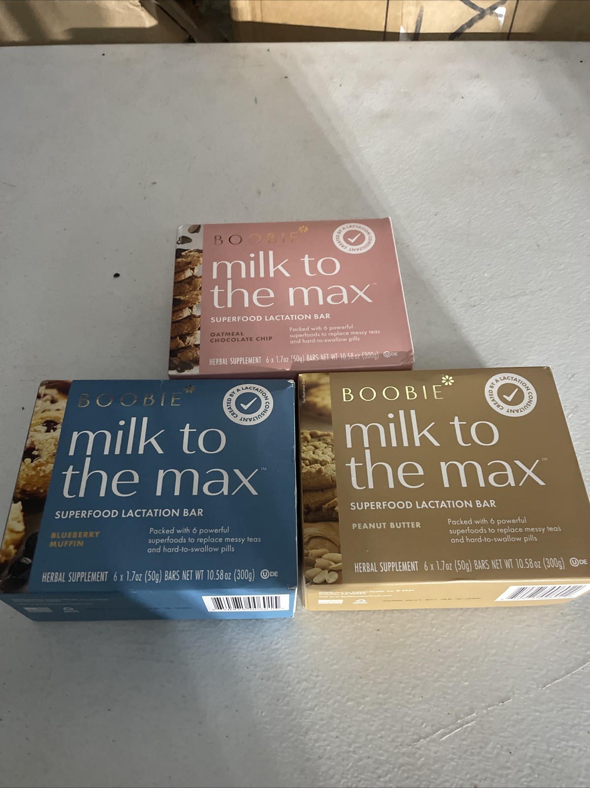 Lot Of 3 Boxes Boobie Bar Superfood Lactation Bar for Breastfeeding Moms READ
