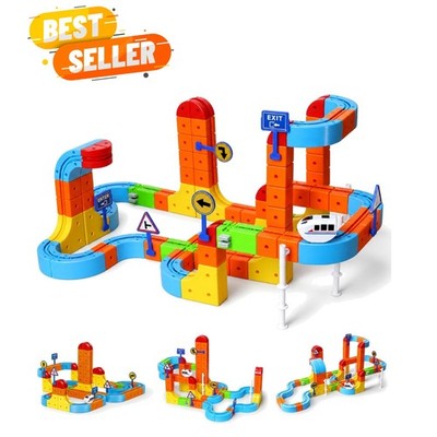 Electric Train Set for Kids, 3D Cube Flexible Race Track STEM Building Toys |...