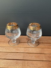 Murano Medici Gläser Goldrand 24 K Cognacschwenker Glas Mundgeblasen Nachlass