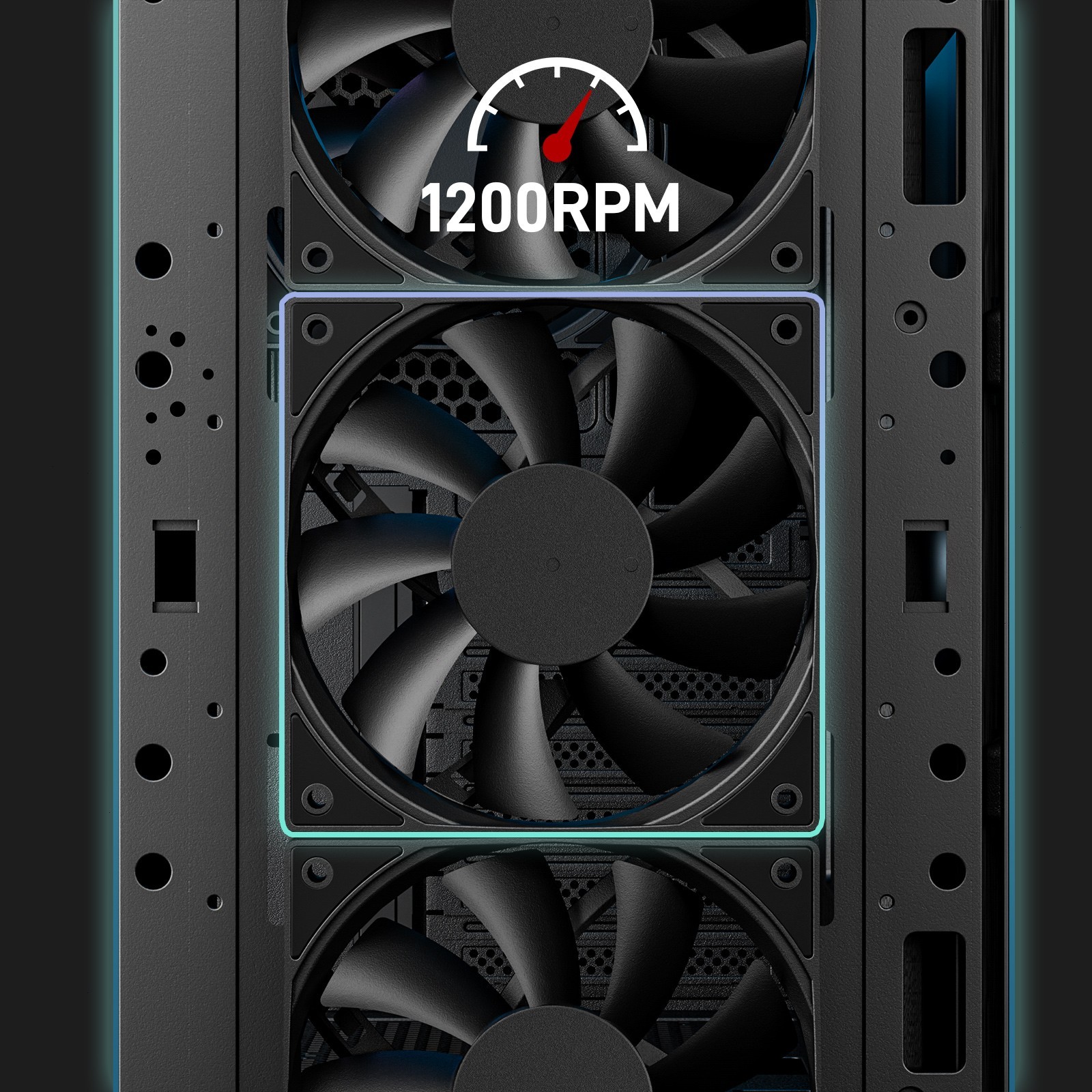 DARKROCK EC2 Black ATX Mid Tower PC Case w 4 x 120mm Black Fans, Type-C Ready 8