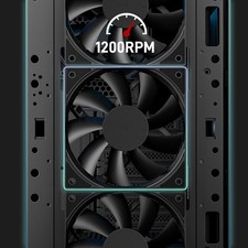 DARKROCK EC2 Black ATX Mid Tower PC Case w 4 x 120mm Black Fans, Type-C Ready 8