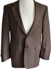Mens Canali Wool Sport Jacket Long Sleeve Plaid Herrigbone Multicolor Italy 50 R
