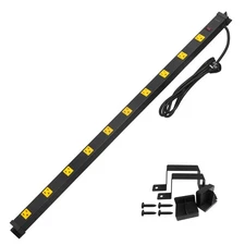 10 Outlet Long Power Strip Surge Protector, Industrial Heavy Duty Metal Shop ...