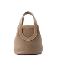 HERMES In the loop Size 18/PM Taurillon Clemence/Swift Leather Etoupe