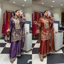 Women Pakistani Indian Kurta Kurti Plazzo Set Best For Party,Wedding,Festive