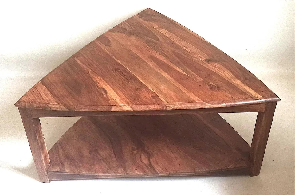 Table basse double plateaux teck Hauteur 41 cm - Photo 3/4