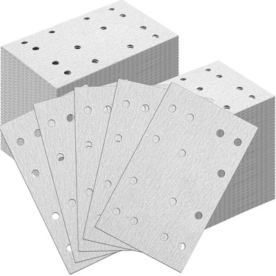 120 Pcs P320 Grit 3 X 5 Inch (80 X133 Mm) 14 Hole Sanding Sheets Compatible W...