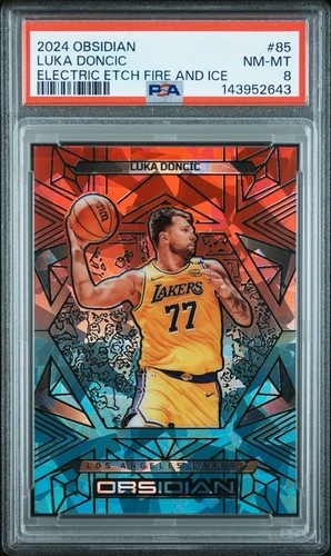 2024 PANINI OBSIDIAN EE FIRE & ICE #85 LUKA DONCIC /49 PSA 8