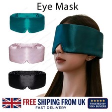 100% Mulberry Silk Sleep Eye Mask Adjustable Padded Drowsy Dupe Wrap UK
