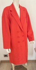 Roberto Cavalli Cappotto lungo in lana doppiopetto rosso Sfilata 2022...