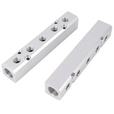 2 Pcs Air Manifold 5 Way 7 Port 1/4 Inch NPT Output 1/2 Inch NPT Supply Port HOT