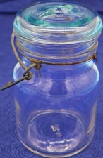 Vintage Glass Storage Jar w Wire Bail & Glass Lid – No Brand