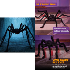 6.5ft Halloween Spider Outdoor Decorations, Scary Giant Large Spider Props for