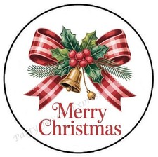 MERRY CHRISTMAS BOW ENVELOPE SEALS LABELS STICKERS PARTY FAVORS