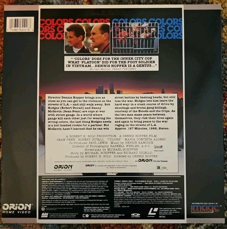 Colors (Laserdisc) Sean Penn Robert Duval - Image 2 of 2