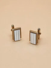 75 Yr Old SWANK USA Mother of Pearl Mid Century Vintage Cufflinks FREE $HIPPING!