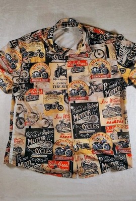 Motorcycle All Over Print Shirt Short Sleeve 3XL