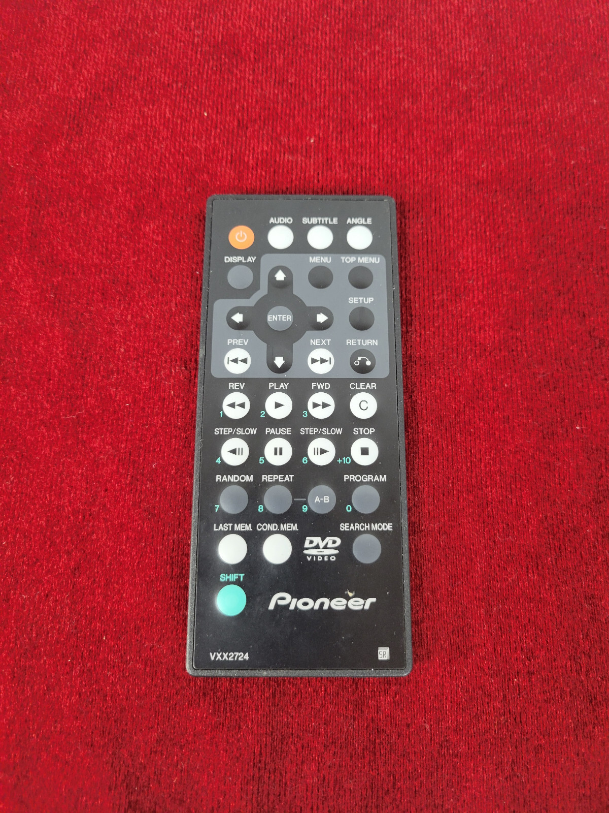 Pioneer VXX2724 Remote Control, Black - OEM for DVD Players PDV20, PDVLC20