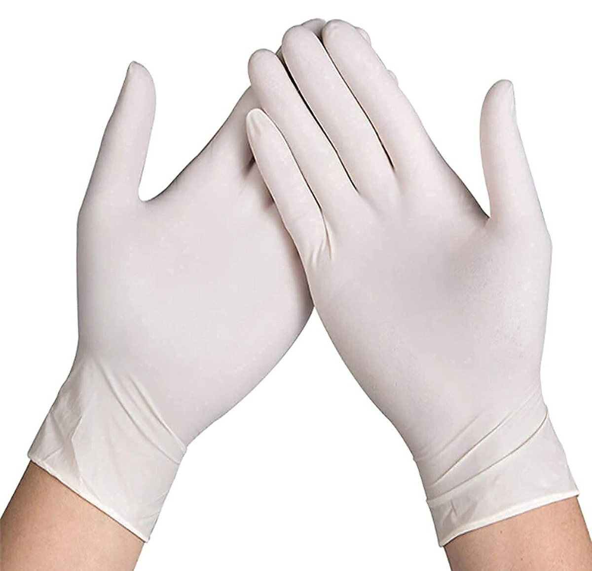 Latex Medical Examination Disposable Hand Gloves in White Color