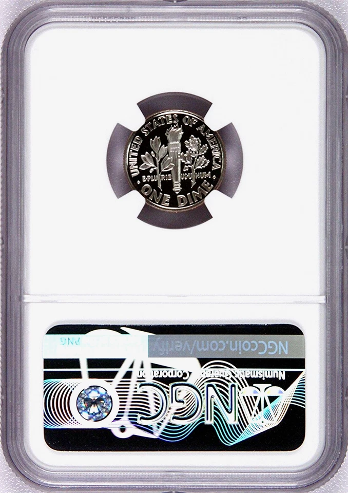 1996-S Proof Roosevelt Dime, Graded PF69UC NGC * OSR Patriotic Exclusive Label - Image 2 of 4