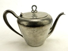 Salem Pewter Teapot, Hinged Lid, Swan Neck Spout, Ear Handle, Made in USA PTP-10