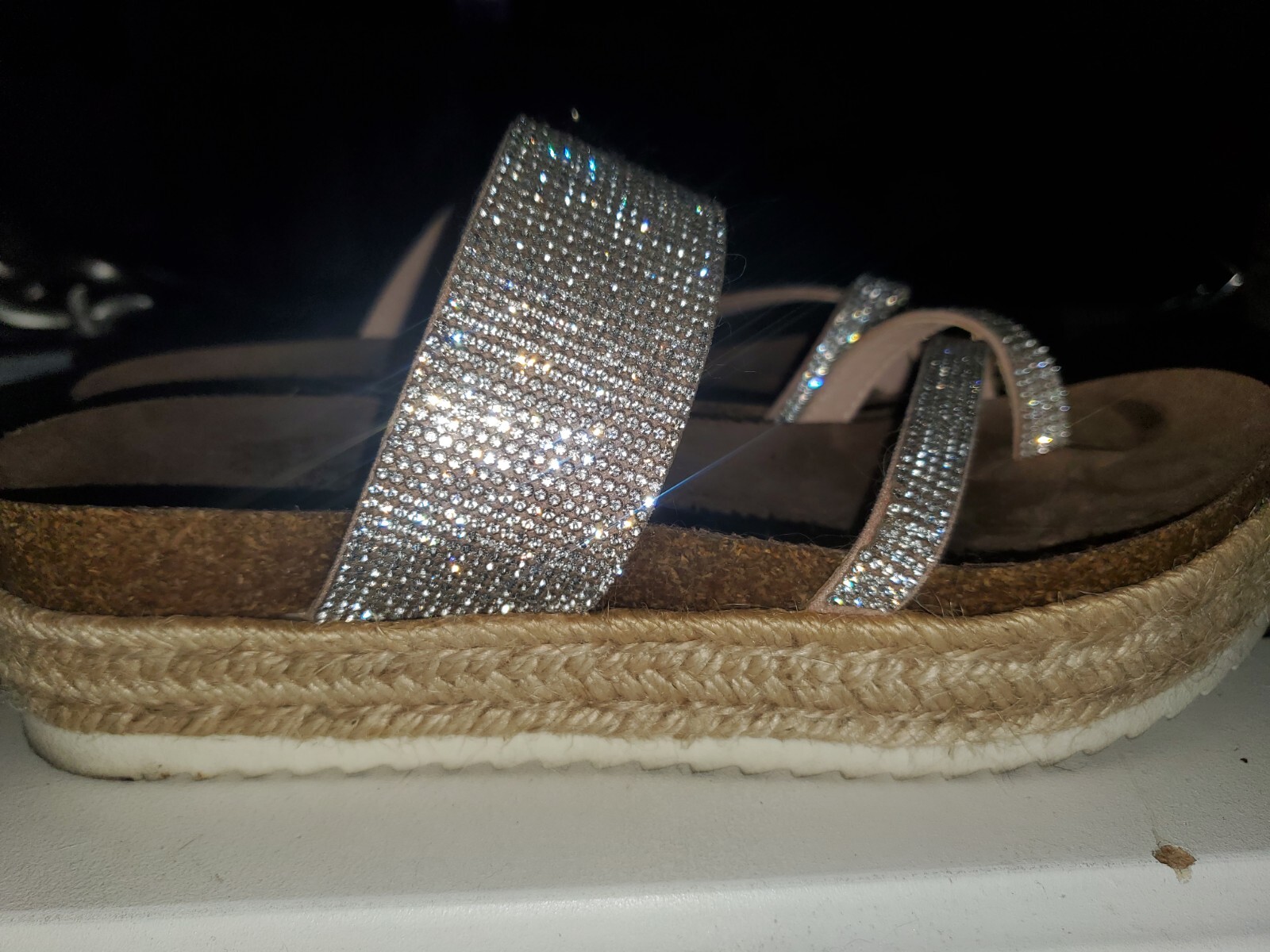 Madden Girl Case Women's Espadrille Platform Rhinesto… Gem