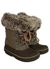 GUC London Fog Girls Tan Brown Pink Winter Boots With Fur Lining Size 9